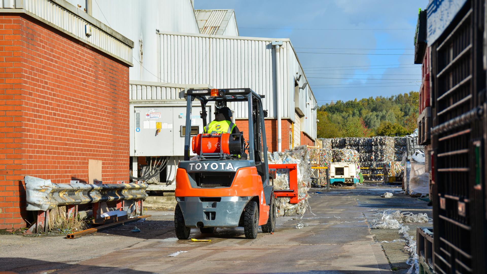Toyota Forklift Image of Toyota forklift in use