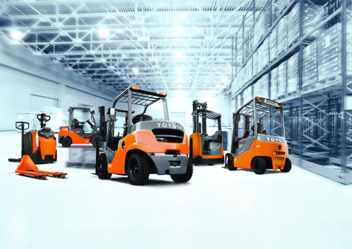 Collection of forklifts and materials handling equipment.